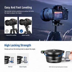NEEWER Tripod Leveling Base (⌀50mm) Camera Leveler, Bubble Level Aluminum Adjusting Plate with 1/4" 3/8" Mounting Screw Compatible with Canon Nikon Sony DSLR Camera Camcorder, GM11