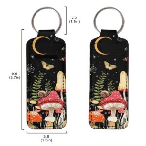 ZPINXIGN Mushroom Keychain Chapstick Holder Lip Gloss Holder Keychain with Clip-on Sleeve Pouch Travel Makeup Accessories