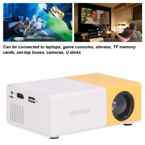 ASHATA Mini Projector,Portable Mini Home Theater Projector,24 to 60in Video Projector 1920x1080 Resolution Large Screen Projector for Home Outdoor Theater Movie,110‑240V(US)