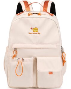 lanola lightweight backpacks for girls kids fashion backpacks middle school bags women casual daypack - beige