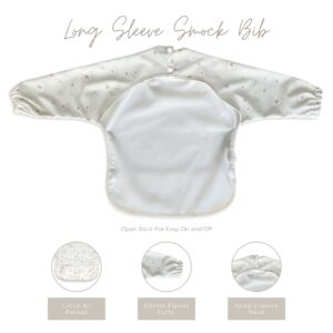 Little Keegs Long Sleeve Baby Bibs - Toddler Art Smock Feeding Baby Apron Eating Shirt Waterproof Wearable Full Sleeved Bib