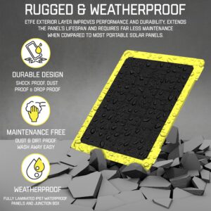 SunJack 60 Watt Foldable IP67 Waterproof ETFE Monocrystalline Solar Panel Charger with DC/USB QC3.0/ Type-C + 100W 25600mAh Power Bank for Cell Phones, Laptops, Power Stations and More