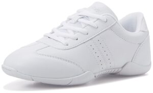 baxinier women white cheerleading dancing shoes athletic training tennis walking breathable competition cheer sneakers - white 7 women