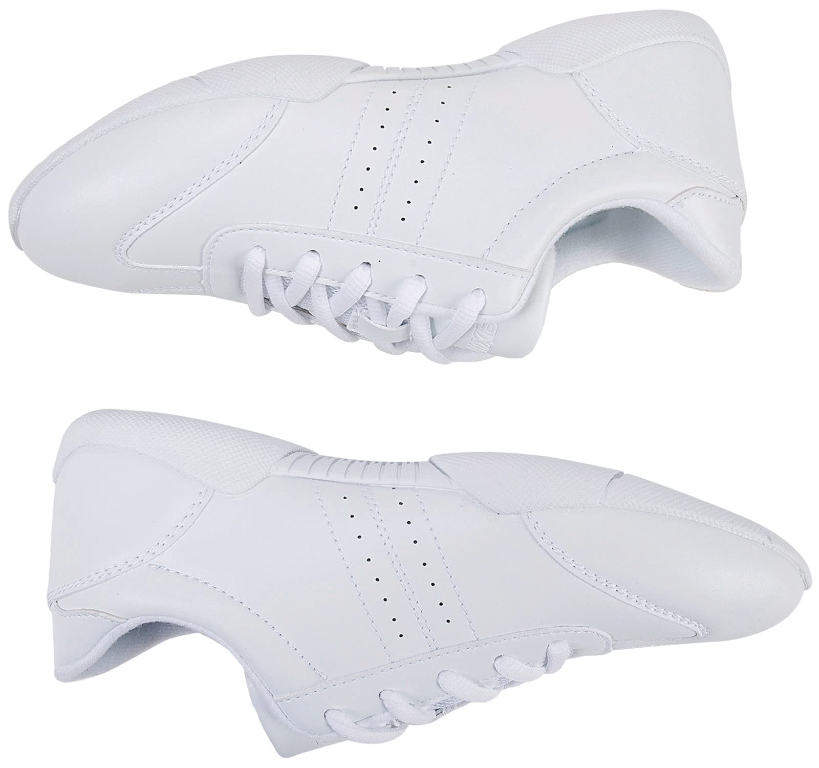 BAXINIER Women White Cheerleading Dancing Shoes Athletic Training Tennis Walking Breathable Competition Cheer Sneakers - White 7 Women