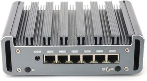 partaker firewall micro appliance, fanless mini pc, network router, opnsense, intel core i7 1165g7, 6 gigabit nics, aes-ni, hd, com, (ddr4 8g ram/128g ssd)