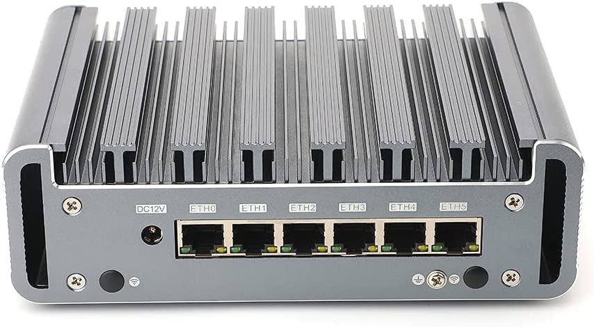 Partaker Firewall Micro Appliance, Fanless Mini PC, Network Router, OPNsense, Intel Core i7 1165G7, 6 Gigabit Nics, AES-NI, HD, COM, (DDR4 8G RAM/128G SSD)