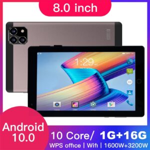 Smart Tablet, 8 Inch HD Display Screen Tablet Computer, Android 8.1 Tablet, Dual Camera Bluetooth WiFi Tablet, 1GB RAM + 16GB ROM,Designed for Portable Entertainment (Gray)