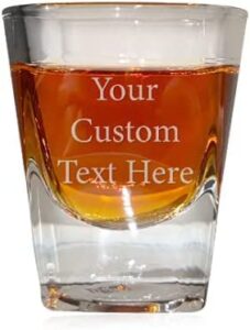 custom text shot glass - engraved personalized shot glasses for weddings, birthdays, groomsmen and party favors - unique shot glasses, square shot glass party favors (1 pack-2oz square shot)