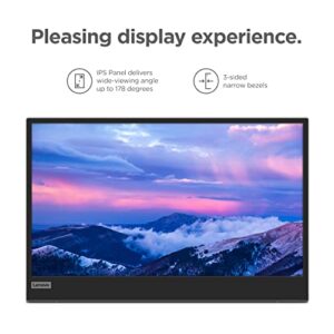 Lenovo L15 – Mobile Monitor - 15.6" FHD Display - 60Hz - 6ms–14ms Response Time - Low Bluelight Certified - Foldable Stand - USB Type-C 3.2 Gen 1 - USB 2.0