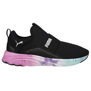 PUMA Softride Sophia Slip-On Marble Puma Black/Metallic Silver 8.5 B (M)