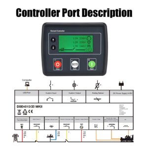 DSE4520 Genset Controller, Generator Controller, Self Starting LCD Display Auto Start Genset Controller with 3‑Phase Mains Detection Control Board for Gasoline Engine