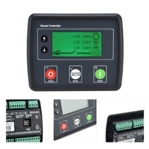 DSE4520 Genset Controller, Generator Controller, Self Starting LCD Display Auto Start Genset Controller with 3‑Phase Mains Detection Control Board for Gasoline Engine