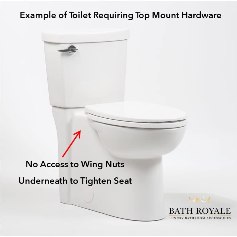 Bath Royale Toilet Seat Mounting Hardware for Toilets Requiring Top Mount Installation of Toilet Seat, Set of 2 Top Mount Toggles (TMT)