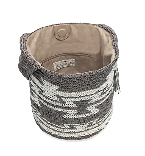 The Sak Back to Bali 120 Hobo in Crochet, Large Shoulder Purse with Single Strap, Earth Ragam