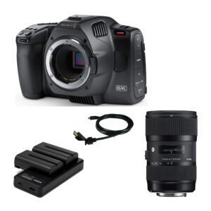 blackmagic pocket cinema camera 6k g2 (canon ef) bundle with 18-35mm accessories (4 items)