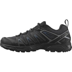 salomon men's x ultra pioneer hiking shoes for men, black / ebony / blue ashes, 8.5