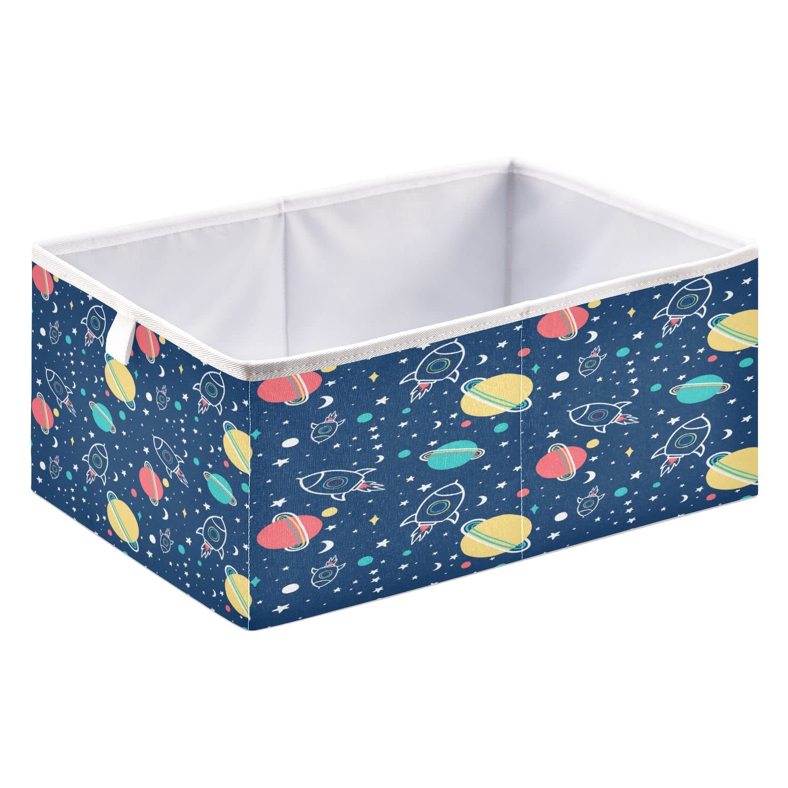 Kigai Collapsible Storage Baskets Outer Space Pattern Rectangular Storage Bins Baskets for Organizing Fabric Collapsible Storage Organizer for Bedroom Home Decor