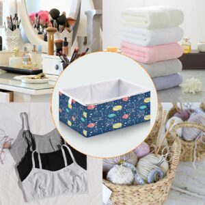 Kigai Collapsible Storage Baskets Outer Space Pattern Rectangular Storage Bins Baskets for Organizing Fabric Collapsible Storage Organizer for Bedroom Home Decor