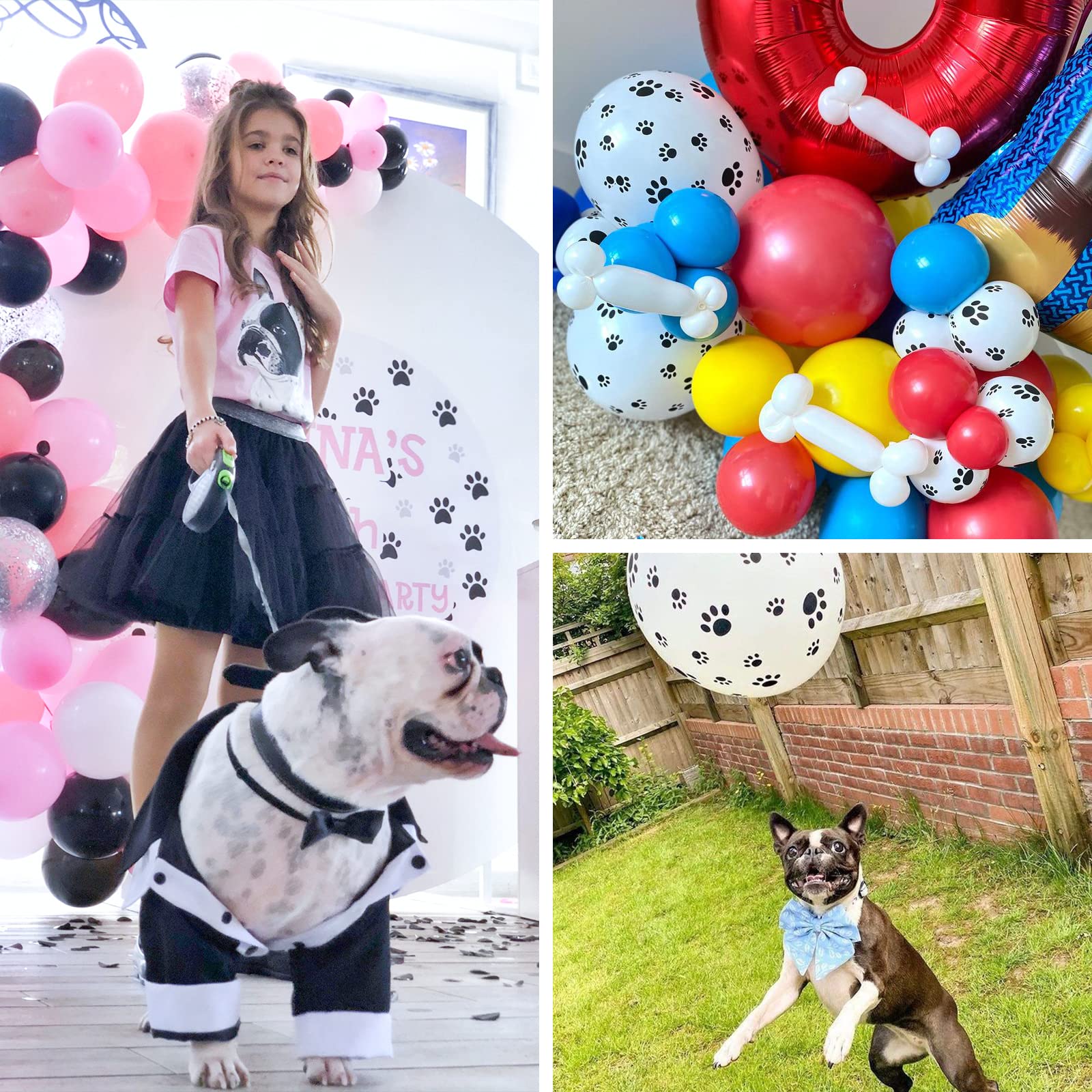 PartyWoo Paw Balloons, 50 pcs 12 Inch White Paw Print Balloons, Latex Balloons for Balloon Garland Arch as Dog Party Decorations, Dog Birthday Decorations, Dog Themed Party Decorations