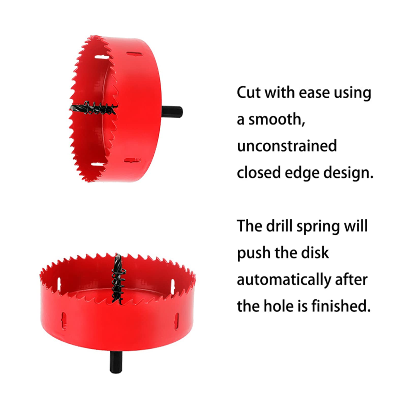 Esuphands HSS Bi-Metal 6-1/2 inch Hole Saw with Arbor Mandrel,Heavy Duty Steel Design for Wood Planks, Cornhole Boards,Aluminum, Drywall and Plastics. (165mm)