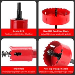 Esuphands HSS Bi-Metal 6-1/2 inch Hole Saw with Arbor Mandrel,Heavy Duty Steel Design for Wood Planks, Cornhole Boards,Aluminum, Drywall and Plastics. (165mm)