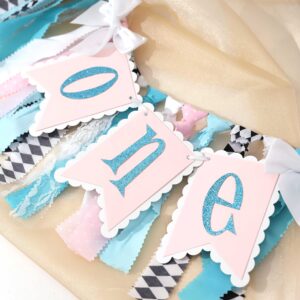 Alice in Wonderland One High Chair Banner Alice Wonderland First Birthday High Chair Banner Girl,onederland 1st Birthday Girl One High Chair Banner.alice in Wonderland Tea Party First Birthday