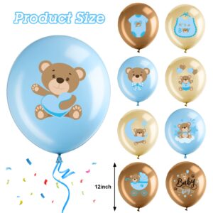 36 Pcs Bear Baby Balloons Latex Bear Balloons Blue Brown Bear Balloons We Can Bearly Wait Balloons Bear Party Decorations for Memorable Baby Shower Gender Reveal, Birthday Party Supplies