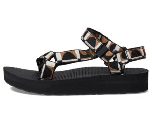 teva women's midform universal sandal, bounce black/lion, 5