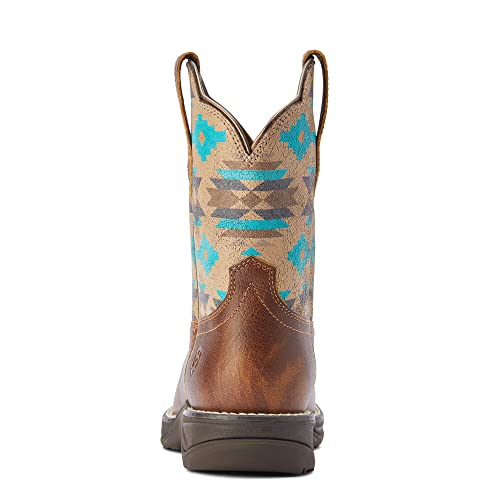 Ariat Womens Anthem Shortie Savanna Western Boot Dry Taupe/Turquoise Aztec 8.5