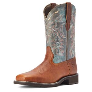 ariat womens delilah western boot spiced cider/teal river 9