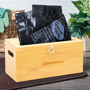 Libreshine Garbage Bag Dispenser Roll Holder, Kitchen Trash Bag Dispenser Wall Mount, Bamboo Trash Bag Organizer Under Sink (Standard)