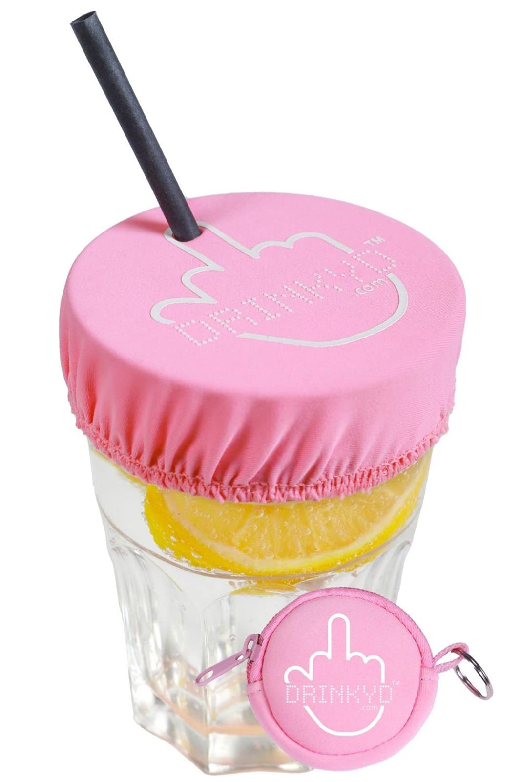 DRINKYD™ The Drink Cover for Alcohol Protection and Spiking Prevention - Washable & Reusable w/Keychain - PINK / 1 pack