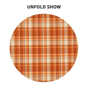 BETGINY Fall Tablecloth 60 Inch Round Autumn Thanksgiving Plaid Table Cloth Dust-Proof Wrinkle Resistant Rustic Tablecloth for Holiday Kitchen Dining Room Party Picnic Indoor Outdoor