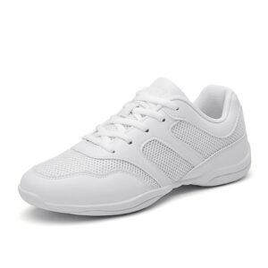 fliozy white cheerleading shoes womens dance shoes youth girls professional competition athletic walking sneakers training shoes white half mesh 39