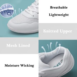 FLIOZY White Cheerleading Shoes Womens Dance Shoes Youth Girls Professional Competition Athletic Walking Sneakers Training Shoes White Half Mesh 39