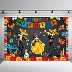 mehofond 7x5ft day of the dead backdrop mexican fiesta sugar skull flowers photography background vinyl dia de los muertos marigold dress-up party supplies banner table decoration photobooth props