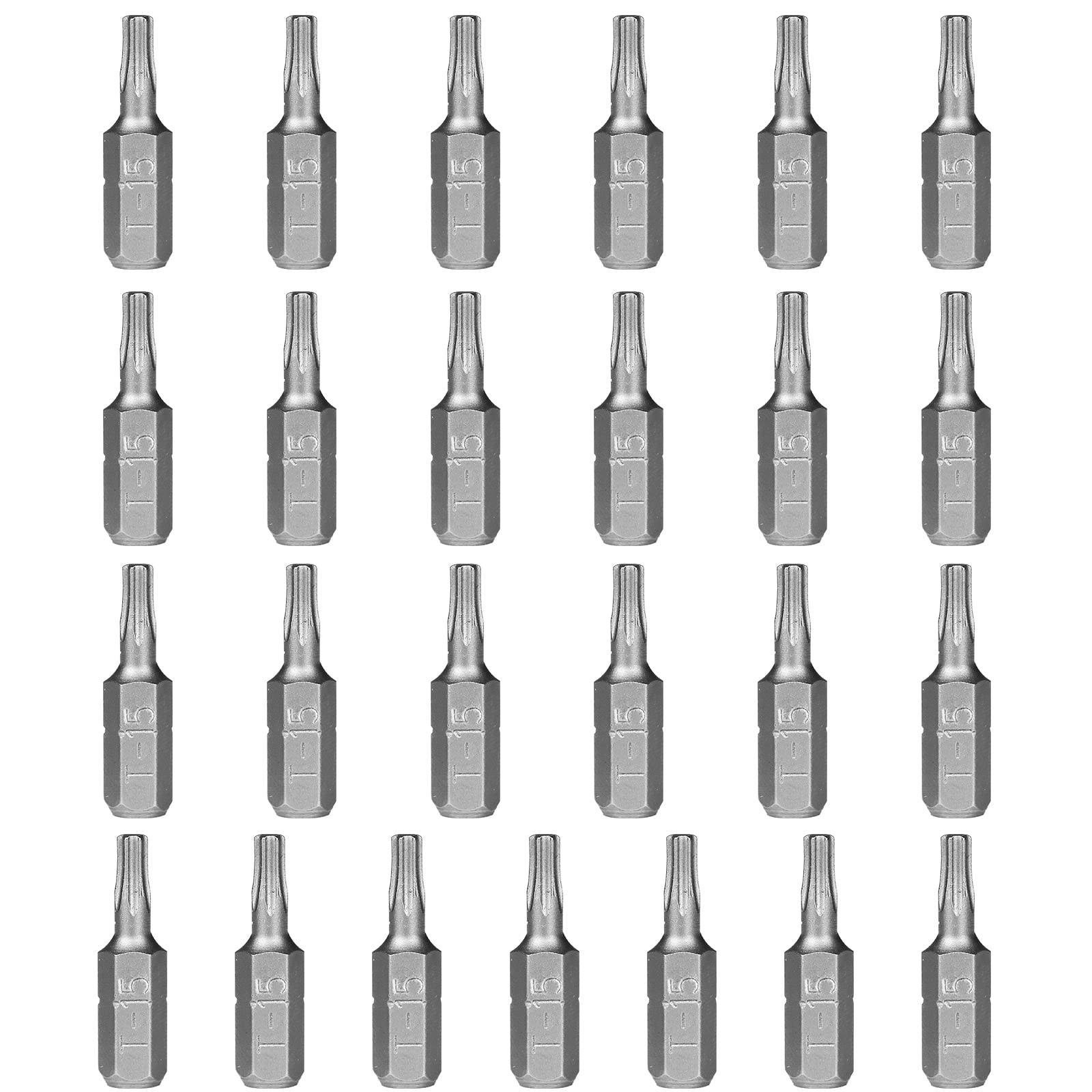 HPHOPE T15 Screwdriver Bit Set, Torx Bits T15, 1/4" Hexagon Bit (Length: 1", 25 Pack)