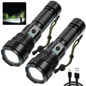 sknsl rechargeable led flashlight, 250,000 lumen super bright, waterproof, adjustable light modes, usb rechargeable, long battery life, ipx6 waterproof, ideal for outdoor use