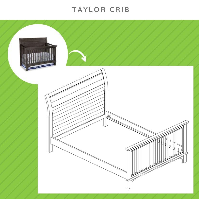 CC KITS Full-Size Conversion Kit Bed Rails for Westwood Design Cribs (River Rock, Option 3)