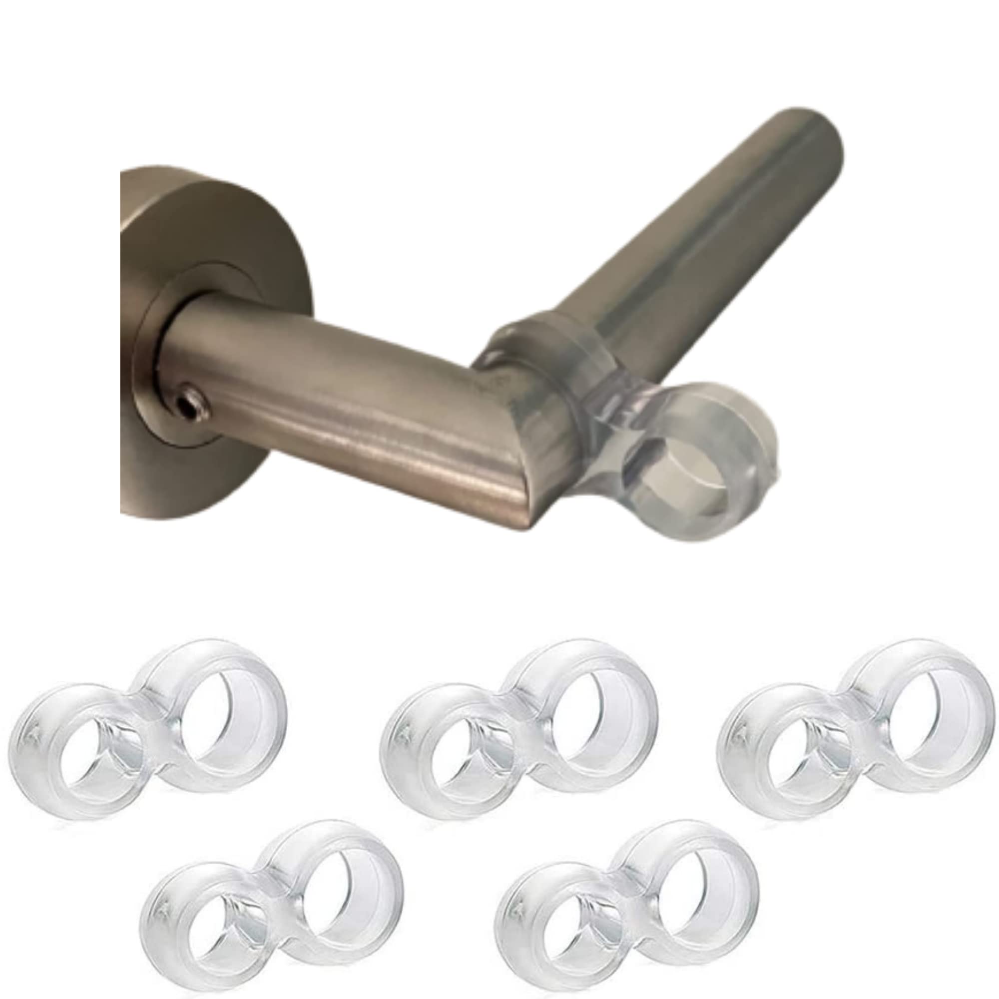 HOPS Door Stopper Latch Door Handle Buffer Door Handle Stopper, Set of 5, 10, 15, 20, Door Handle Protection, Door Stopper Handle, Door Handle Buffer Transparent (Set of 5)