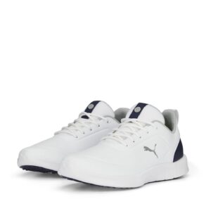 PUMA Women's Golf Shoe, White Navy, 8