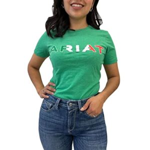 ariat women's mexico t-shirt, green, x-large