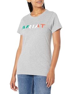 ariat female ariat mexico t-shirt heather grey medium
