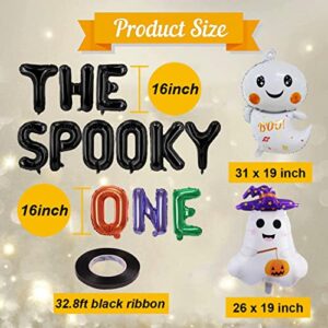 Spooky One Birthday Decorations Include The Spooky One Balloons Banner and Ghost Balloons for Girl Boy Halloween Themed 1st Birthday Party Decorations