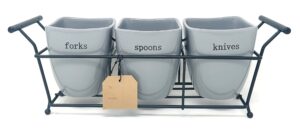signature housewares 07592 utensil holders, medium, gray