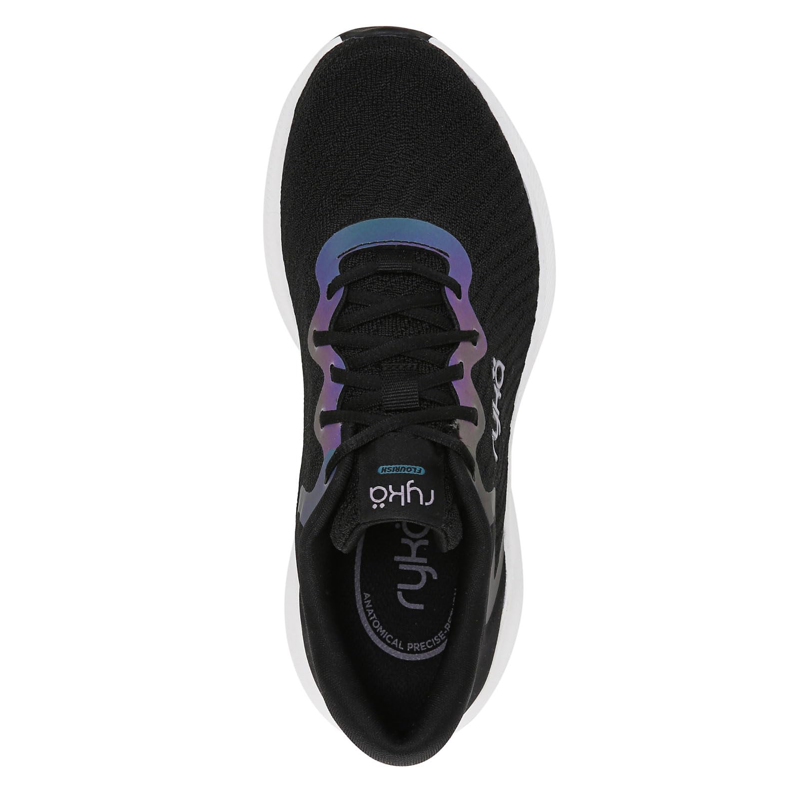 Ryka Womens Flourish Walking Shoe Sneaker, Black, 8 US