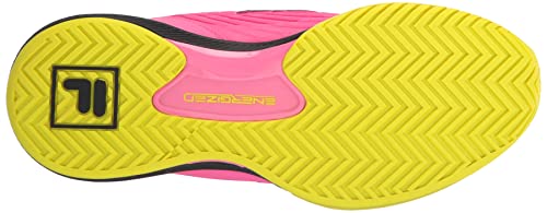 FILA Women's SPEEDSERVE Energized Sneaker, Knockout Pink/Safety Yellow/Black, 9