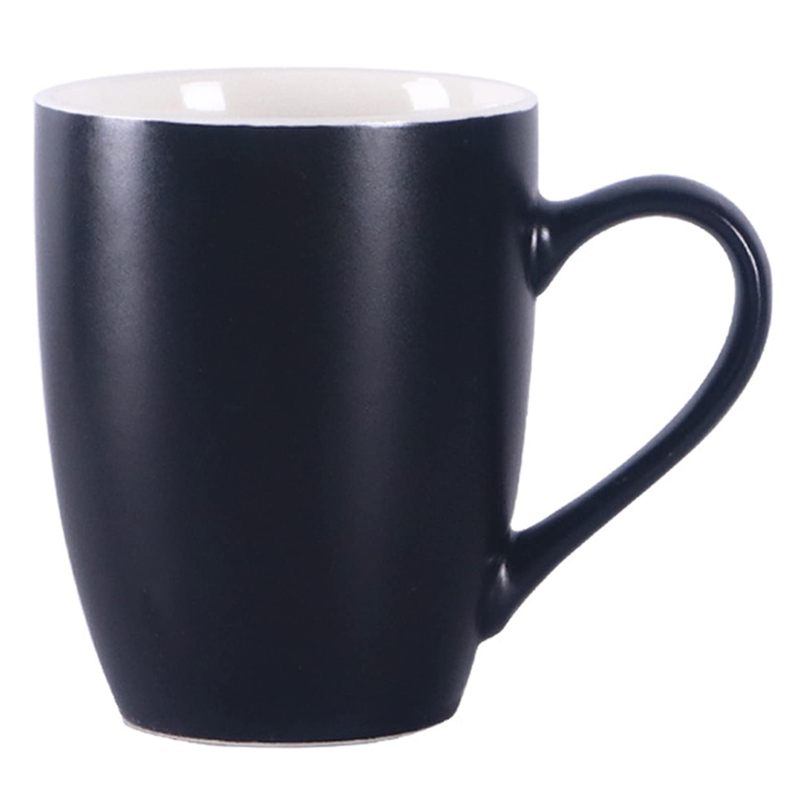 HOMEYES Black Coffee Mug, Ceramic Cup 340 ML 11.4 OZ, (A, Black)