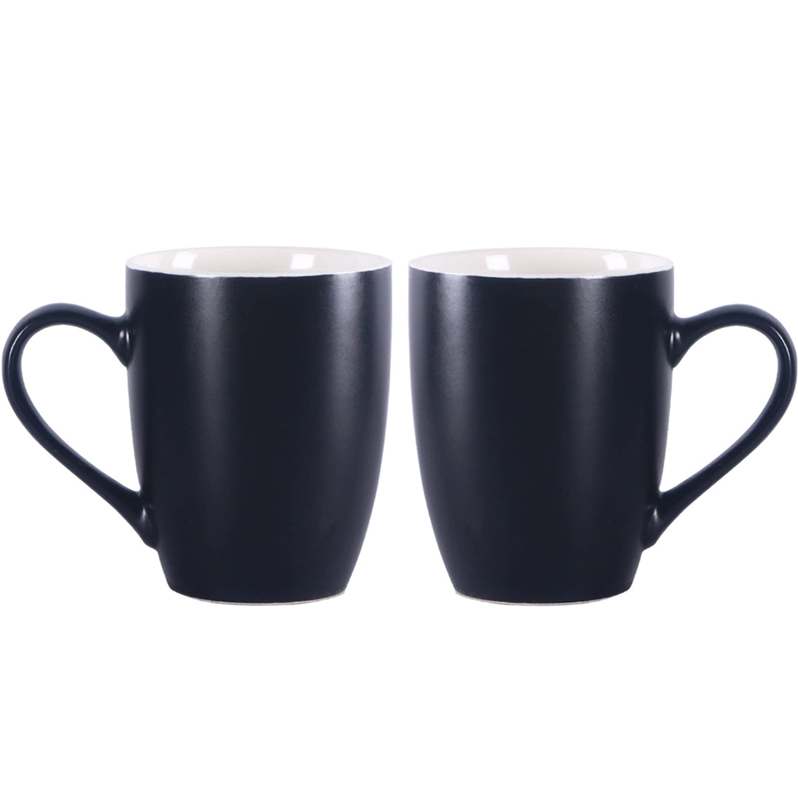 HOMEYES Black Coffee Mug, Ceramic Cup 340 ML 11.4 OZ, (A, Black)