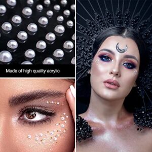 YNLJGC Face Gems Eye Jewels Rhinestones Gems Crystals Pearls Stickers Festival Diamonds for Face Makeup Euphoria Diamonds Hair Body Rhinestones Gems Jewels for Eyes Stickers Stick on Women Decorations